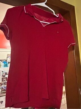 Tommy Hilfiger Red Polo Style Short Sleeve Top